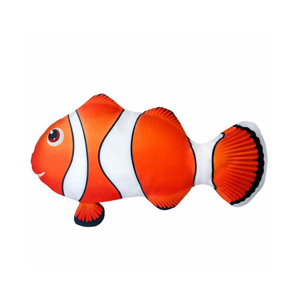EYS Motion-Activated Dancing Fish Cat Toy (Crucian/Clownfish/Mackerel) – Floppy Interactive Plush with Catnip Pouch, USB Rechargeable, Removable Washable Cover