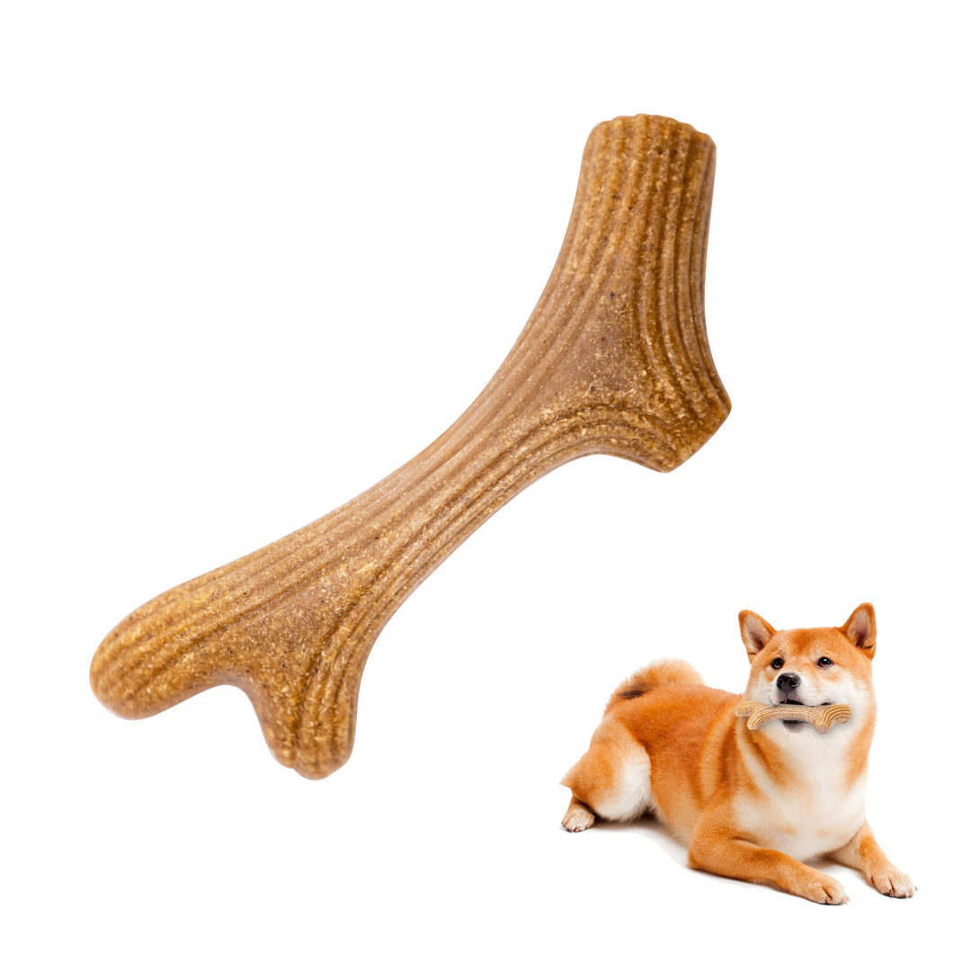 EYS Wooden Antler Chew Toy for Dogs – Eco-Friendly, Durable, Non-Toxic, and Splinter-Free Stick Design