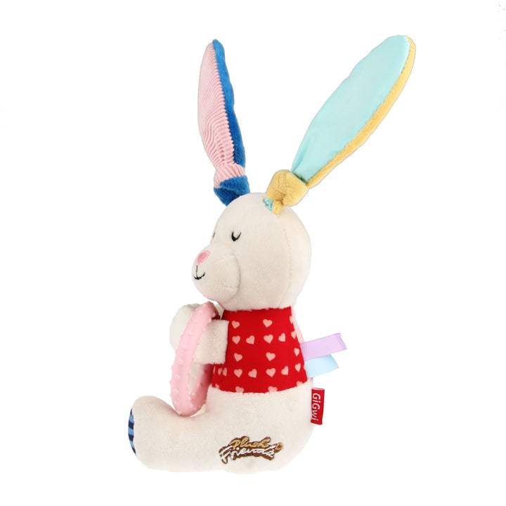 EYS GiGwi Plush Friendz Rabbit Squeaky & Crinkle Dog Toy