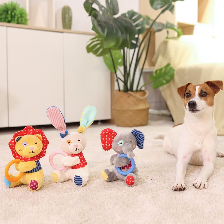 EYS GiGwi Plush Friendz Rabbit Squeaky & Crinkle Dog Toy