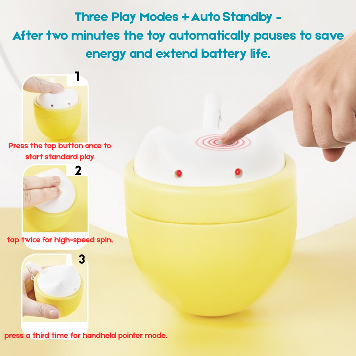Automatic Dual-Beam Laser Cat Toy — Quiet 35–38 dB, Wobble Base, 3 Modes for Indoor Cats & Kittens