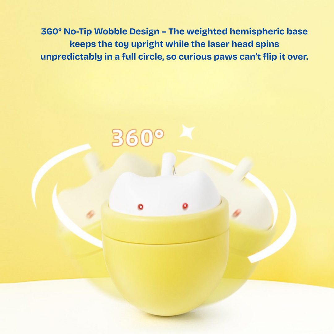 Automatic Dual-Beam Laser Cat Toy — Quiet 35–38 dB, Wobble Base, 3 Modes for Indoor Cats & Kittens