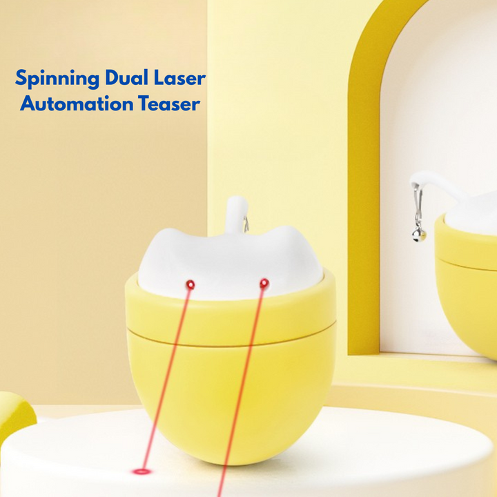 Automatic Dual-Beam Laser Cat Toy — Quiet 35–38 dB, Wobble Base, 3 Modes for Indoor Cats & Kittens