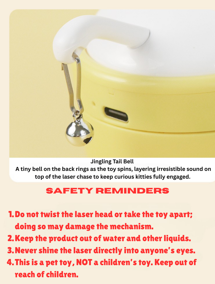 Automatic Dual-Beam Laser Cat Toy — Quiet 35–38 dB, Wobble Base, 3 Modes for Indoor Cats & Kittens