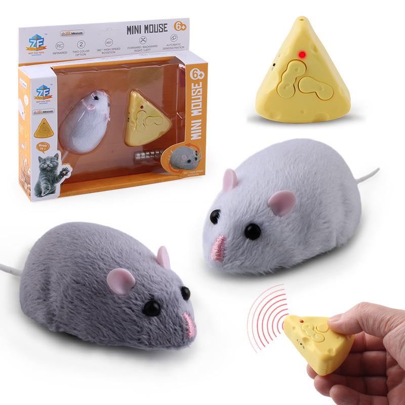 E Y S  Remote Controlled Realistic Electric Mouse Cat Toy  Durable & Battery-Powered