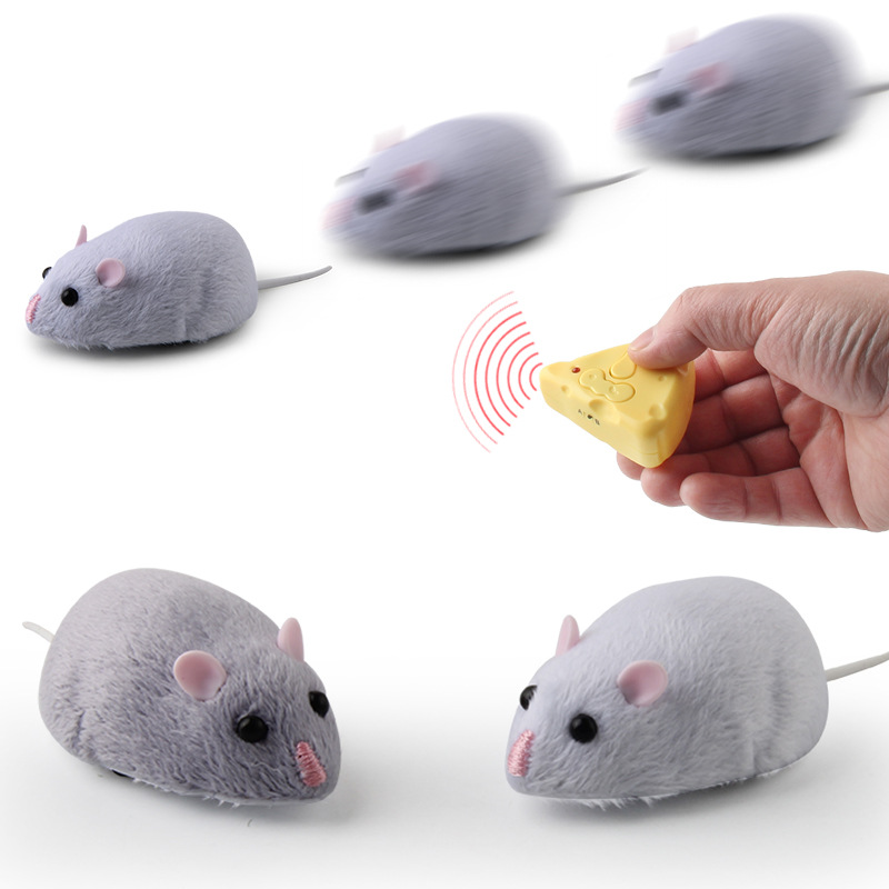 E Y S  Remote Controlled Realistic Electric Mouse Cat Toy  Durable & Battery-Powered