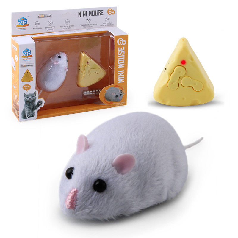 E Y S  Remote Controlled Realistic Electric Mouse Cat Toy  Durable & Battery-Powered