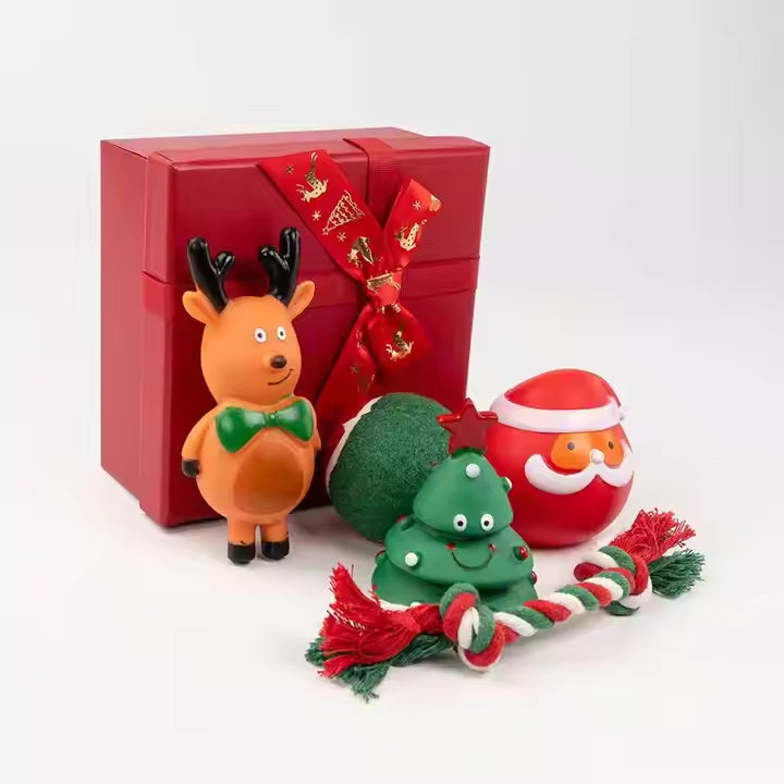 Holiday Fun: Durable and Festive Christmas Dog Toys Set - Perfect for Seasonal Cheer!