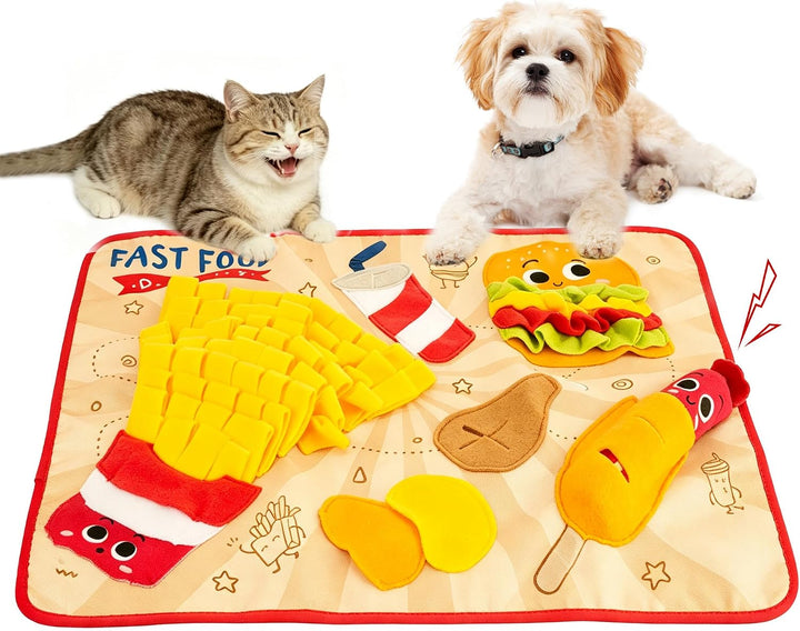 EYS GiGwi Fast Food Party Interactive Snuffle Mat Dog Toy, Medium/Large
