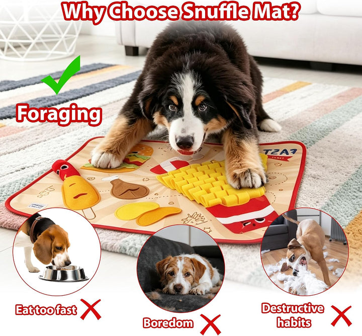 EYS GiGwi Fast Food Party Interactive Snuffle Mat Dog Toy, Medium/Large