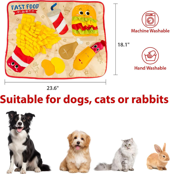 EYS GiGwi Fast Food Party Interactive Snuffle Mat Dog Toy, Medium/Large