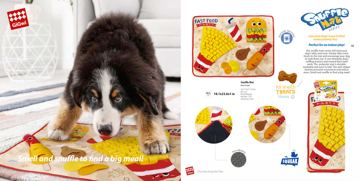 EYS GiGwi Fast Food Party Interactive Snuffle Mat Dog Toy, Medium/Large